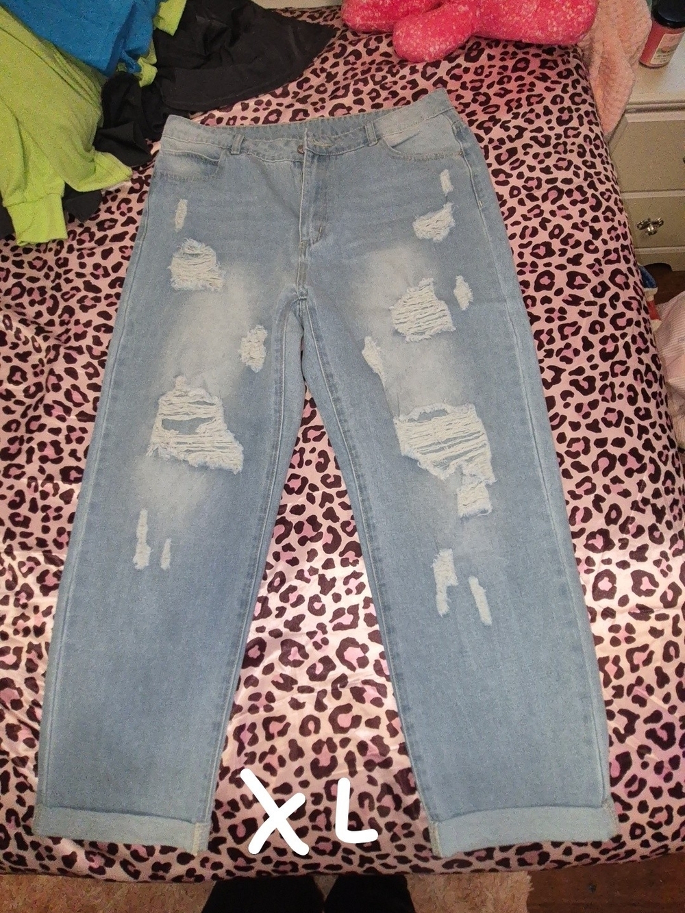 Light Blue Distressed Women’s Jeans - XL